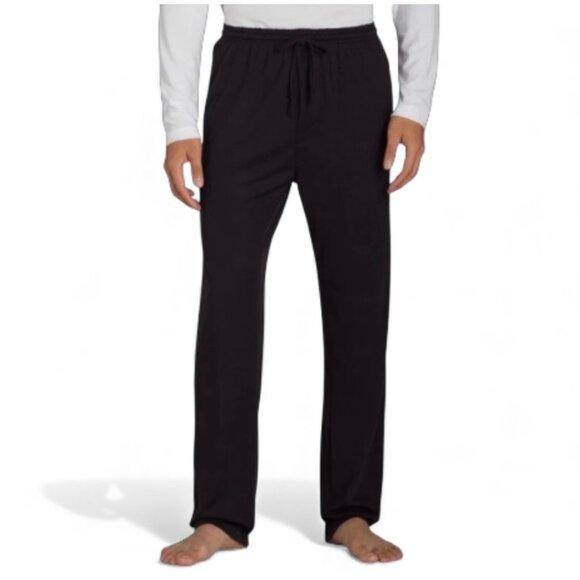 Athletic Works Mens Black Sleep Pant L 36-38 Soft Polyester Elastic Waist - Picture 1 of 6